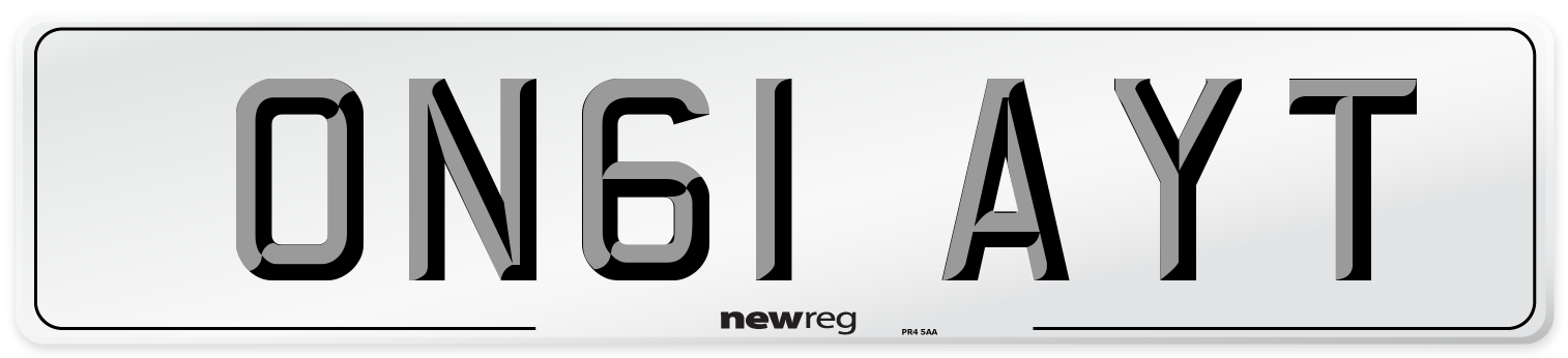 ON61 AYT Number Plate from New Reg